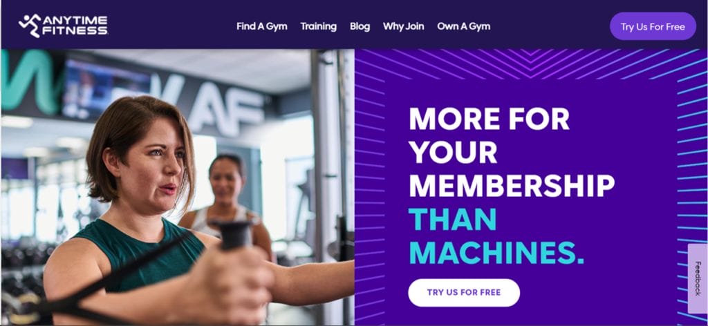 Anytime Fitness Gym Website Example