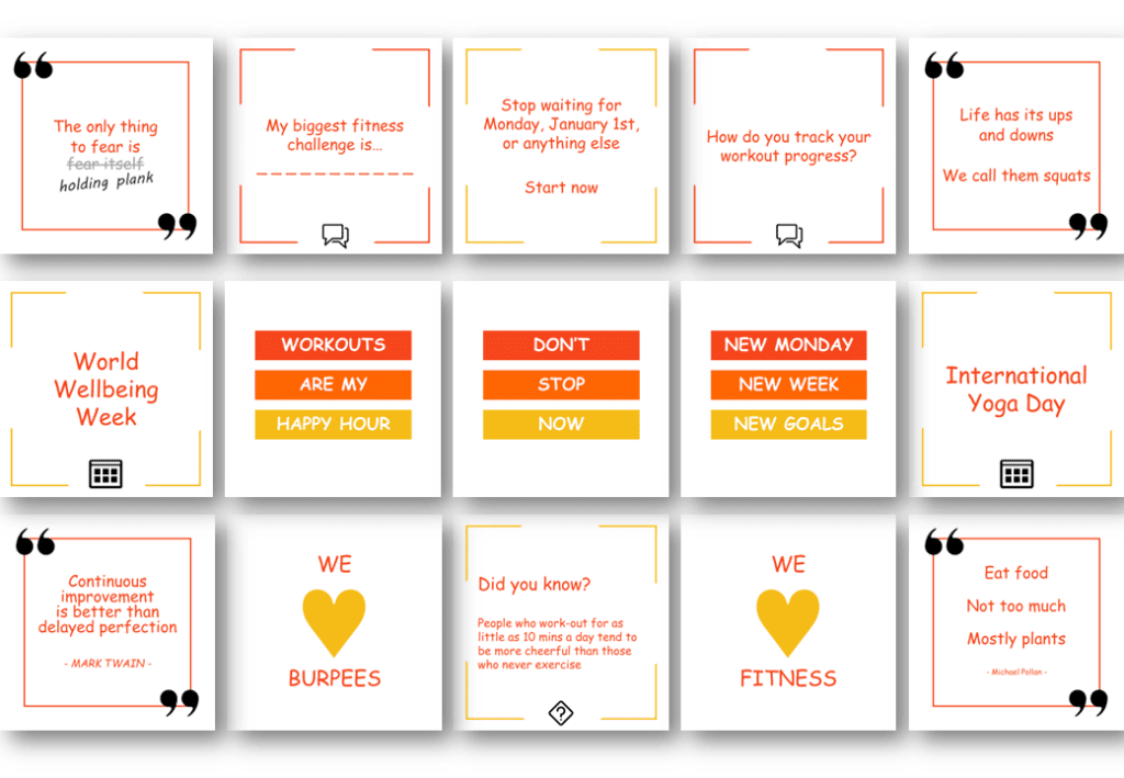 Example Fitness Social Media Posts